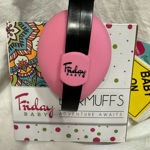 Friday Baby Infant Ear Muffs Pink with adjustable strap. New in Box. - Picture 6 of 7